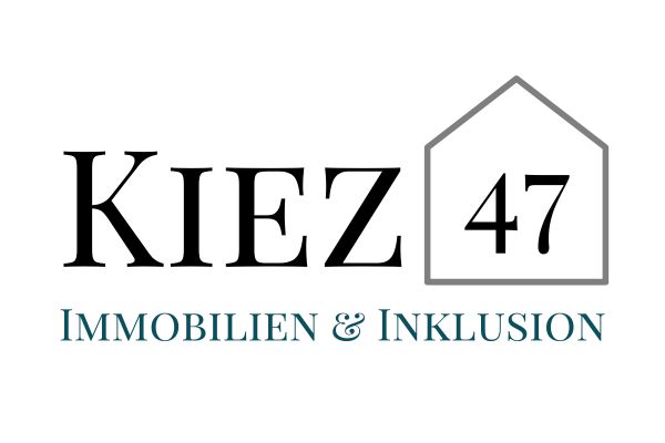 Das Bild zeigt die Wort-Bild-Marke der Kiez 47 GmbH "Kiez 47 - Immobilien & Inklusion"